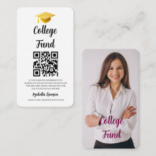 Tarjeta De Recepción Código QR Fiesta de Graduación Fondo Universitario