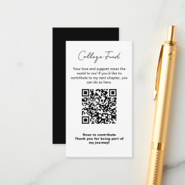 Tarjeta De Recepción Código QR Fondo Universitario de Graduación Minima