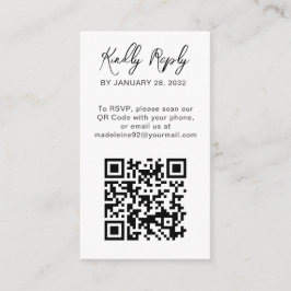 Tarjeta De Recepción Código QR foto mínima en línea RSVP