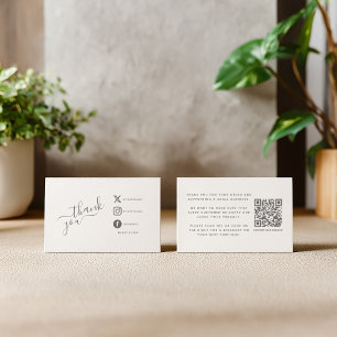 Tarjeta De Recepción Código QR gracias a descuento Iconos de medios soc