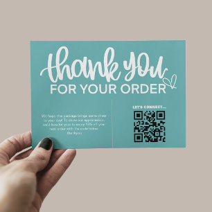 Tarjeta De Recepción Código QR Gracias Por Su Paquete De Compra Inserta