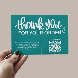 Tarjeta De Recepción Código QR Gracias Por Su Paquete De Compra Inserta