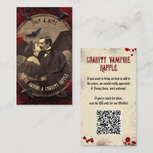 Tarjeta De Recepción Código QR Halloween Raffle Vampiro gótico romántic