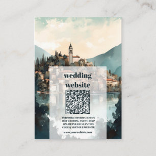 Tarjeta De Recepción código qr Italia Lago Como Boda de Destino