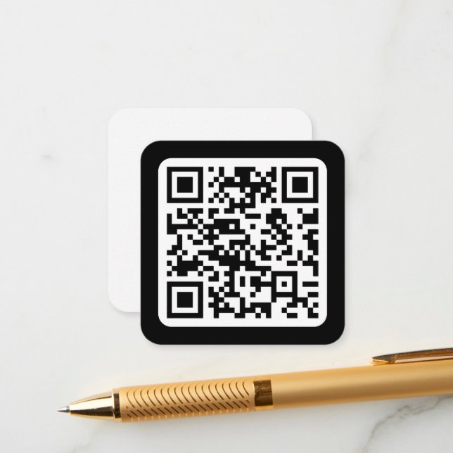 Tarjeta De Recepción Código QR moderno editable | Blanco negro o cualqu (Anverso/Reverso In Situ)