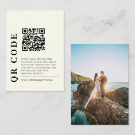 Tarjeta De Recepción Código QR moderno foto de detalles de boda elegant