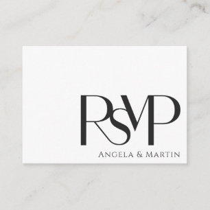 Tarjeta De Recepción Código QR moderno Minimalista blanco negro RSVP