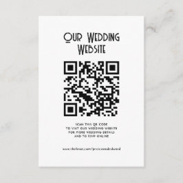 Tarjeta De Recepción Código QR Nuestro Sitio Web Elegante Moda Mínima S