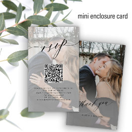 Tarjeta De Recepción Código QR Página web del boda de fotos RSVP elegan