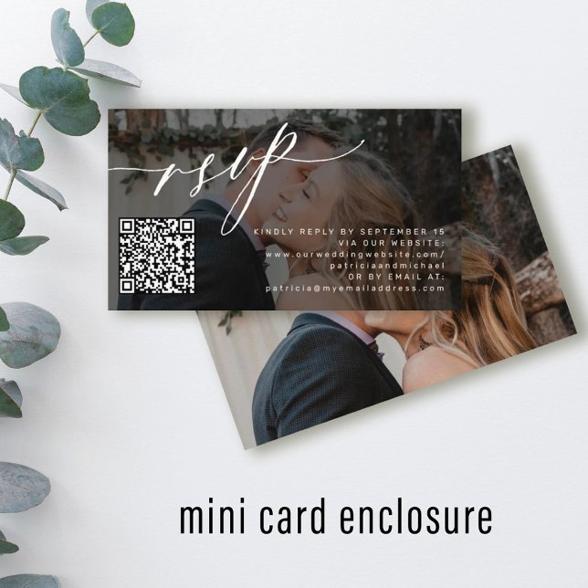 Tarjeta De Recepción Código QR Página web del boda de fotos simple RSVP (Bigger sizes available)