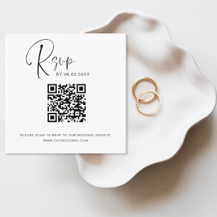 Tarjeta De Recepción Código QR Página web del Boda RSVP Coche de gabine