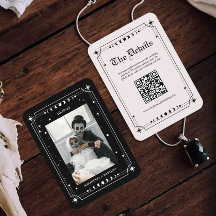 Código Qr para Boda de Halloween blanco y negro