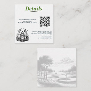 Tarjeta De Recepción Código QR para Bodas de novias de golf