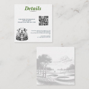 Tarjeta De Recepción Código QR para Bodas de novias de golf