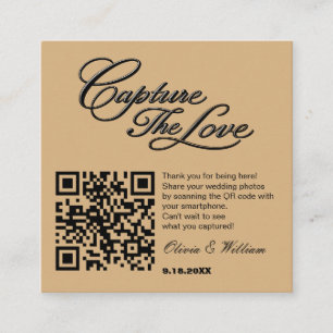 Tarjeta De Recepción Código QR para compartir fotos de boda Subida de i