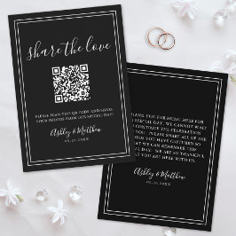 Tarjeta De Recepción Código QR para compartir fotos de invitados en bod
