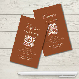 Tarjeta De Recepción Código QR para compartir fotos de la boda Captura