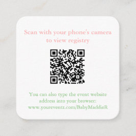 Tarjeta De Recepción Código QR para conejito de madera de madera de mad