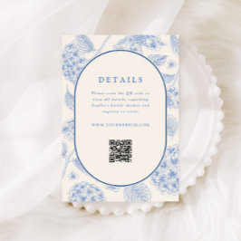 Tarjeta De Recepción Código QR para Despedida de Soltera con Hortensias