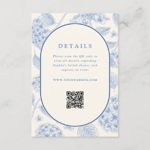 Tarjeta De Recepción Código QR para Despedida de Soltera con Hortensias