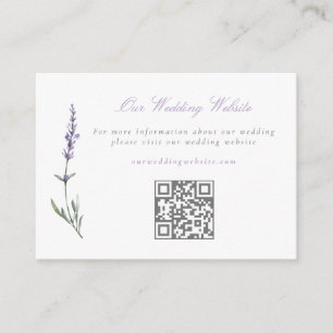 Tarjeta De Recepción Código QR para el Boda de Lavanda de color de agua