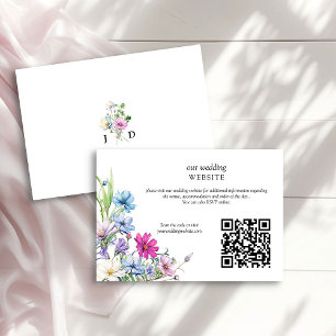 Tarjeta De Recepción Código QR para el Boda Floral de Wildflower Garden