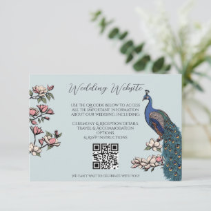 Tarjeta De Recepción Código QR para el sitio web de aves modernas