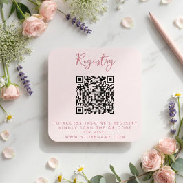 Tarjeta De Recepción Código QR para Fiesta de Despedida de Soltera Rosa