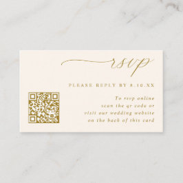 Tarjeta De Recepción Código QR para pequeñas cremas y Bodas de oro RSVP