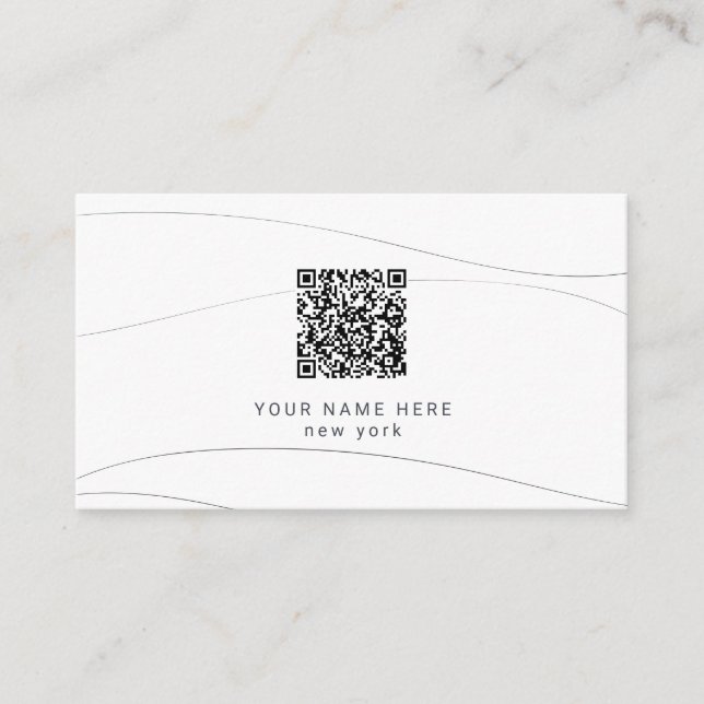 Tarjeta De Recepción Código Qr Presupuesto Moderno Abstracto Ondas (Anverso)