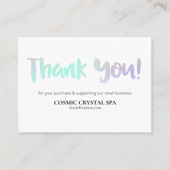 Tarjeta De Recepción *~* código QR RAINBOW - GRACIAS A LA Revisión de L (Anverso)