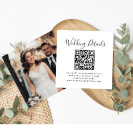 Tarjeta De Recepción Código QR Respuesta de Boda Minimalista