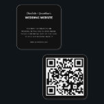 Tarjeta De Recepción Código QR RSVP Boda en línea Sitio web simple negr<br><div class="desc">Código QR RSVP Boda en línea Página web Tarjeta de cierre simple en negro</div>
