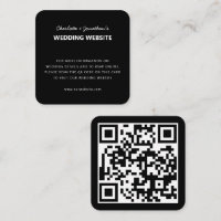 Código QR RSVP Boda en línea Sitio web simple negr