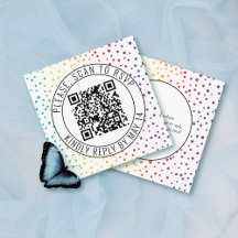 Código QR RSVP, boda gay confetti Enclosu