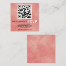 Código QR RSVP boda rosa de coral manchado