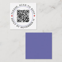 Código QR RSVP periwinkblue border heart boda