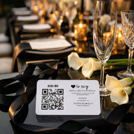 Tarjeta De Recepción Código QR RSVP Sitio web de boda Respuesta de foto