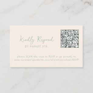 Tarjeta De Recepción código QR RSVP sitio web de playa costera de veran