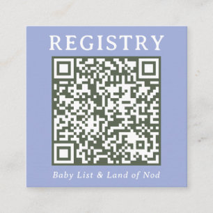 Tarjeta De Recepción Código QR Simple Azul y Verde para Tienda de Regis