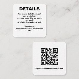 Tarjeta De Recepción Código QR simple Boda