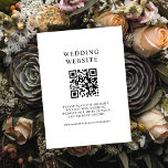 Tarjeta De Recepción Código QR simple de Boda blanco y negro<br><div class="desc">Estas sencillas y modernas tarjetas de alojamiento cuentan con una plantilla de código QR,  por lo que es fácil dirigir a los clientes a su sitio web o registro boda. El blanco y el negro son elegantes,  elegantes y de diseño.</div>