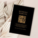 Tarjeta De Recepción Código QR simple de Boda negro y dorado<br><div class="desc">Estas sencillas y modernas tarjetas de alojamiento cuentan con una plantilla de código QR,  por lo que es fácil dirigir a los clientes a su sitio web o registro boda. El color negro y el oro son elegantes,  elegantes y de diseño.</div>