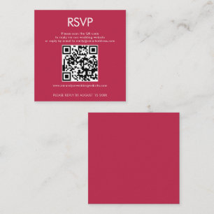 Tarjeta De Recepción Código QR simple matrimonio magenta RSVP