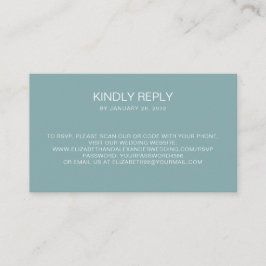 Tarjeta De Recepción Código QR verde azulado simple en línea RSVP