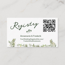 Tarjeta De Recepción Código QR verde oliva