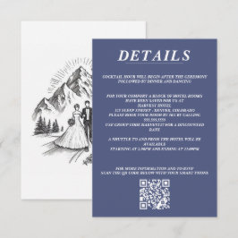 Tarjeta De Recepción Código QR y detalles de la pareja de esquí