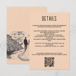Tarjeta De Recepción Código QR y detalles de la pareja del Gran Cañón