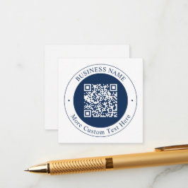 Tarjeta De Recepción Código QR y texto personalizables | Azul marino os