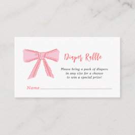 Tarjeta De Recepción Codo Rosa Bebé ducha Diaper Raffle